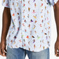 Camisa masculina de acampamento com estampa de surfista e ajuste regular Crwth, azul, tamanho médio