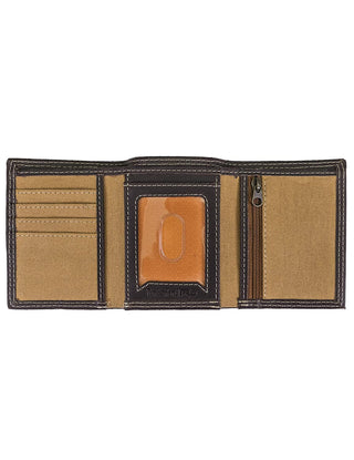 Carteira Timberland Masculina Whitney Canvas Trifold Marrom Tamanho Regular