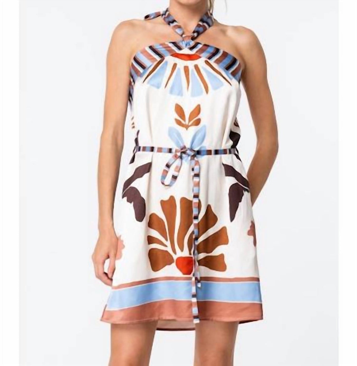 Ciebon - Lio Cross Neck Halter Mini Dress
