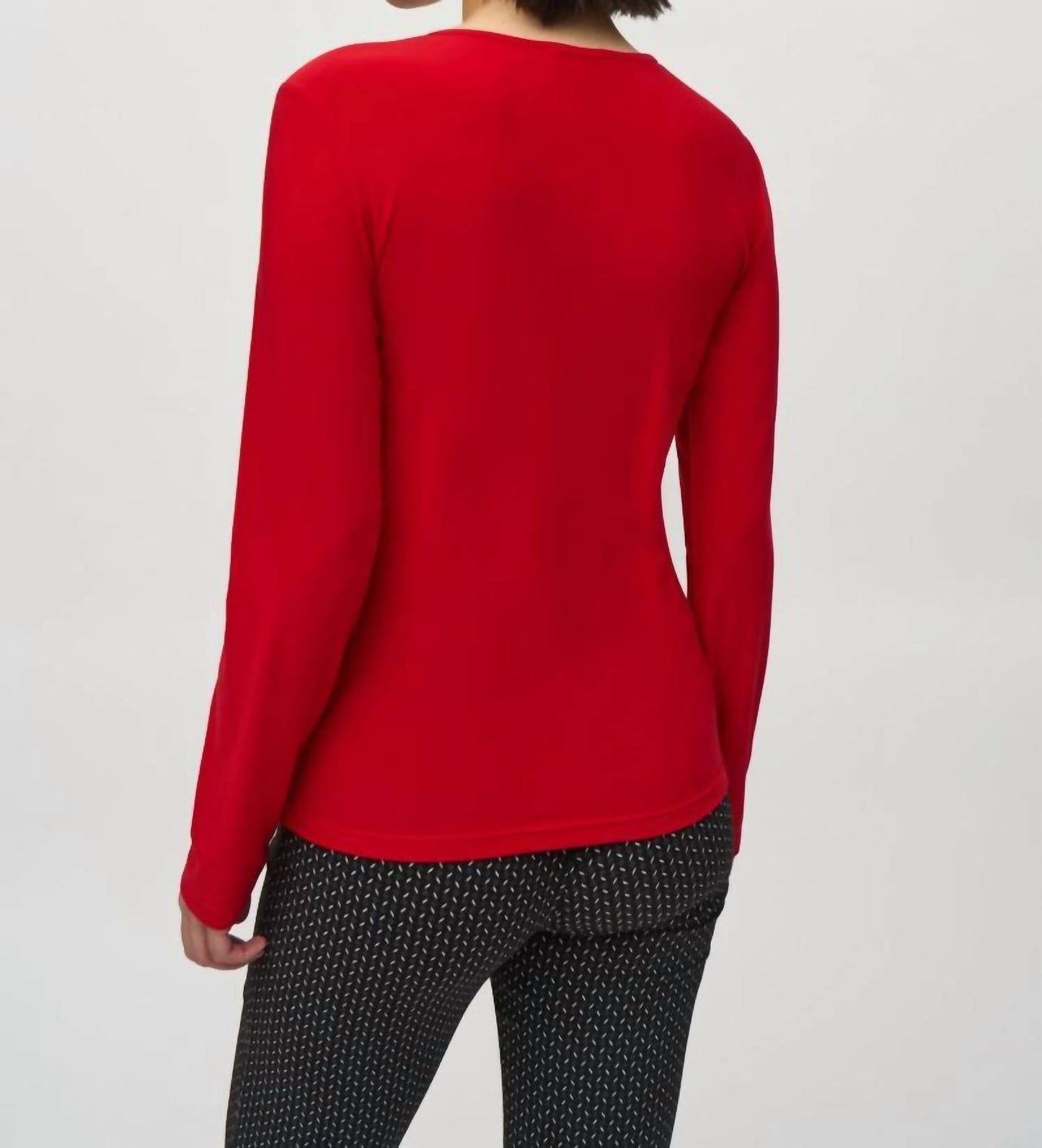 Joseph Ribkoff - Mesh Round Neck Long Sleeves Top
