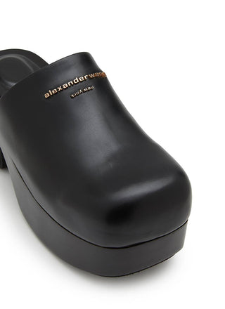 Alexander Wang - Tamanco feminino Zoe 85 mm em couro com plataforma