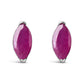 .925 Sterling Silver 1/2 Cttw Created Pink Ruby Gemstone Solitaire Stud Earrings