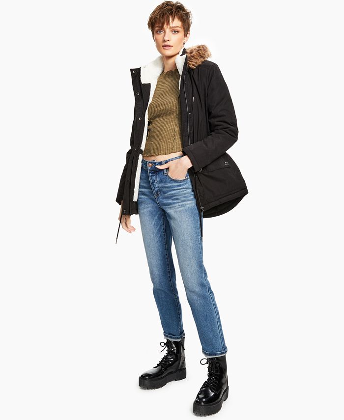 Moletom com capuz Coffeeshop Junior's Faux Trim preto tamanho X pequeno