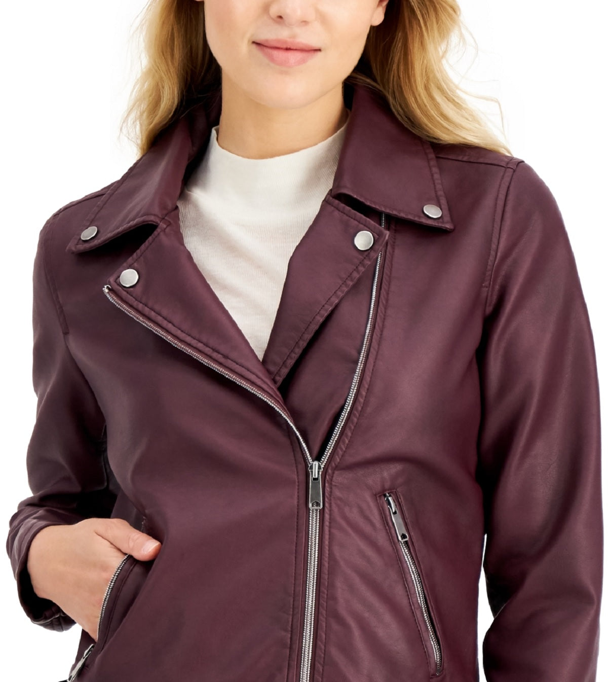 Jaqueta de couro sintético Coffeeshop Junior's Moto vermelha tamanho X-Large