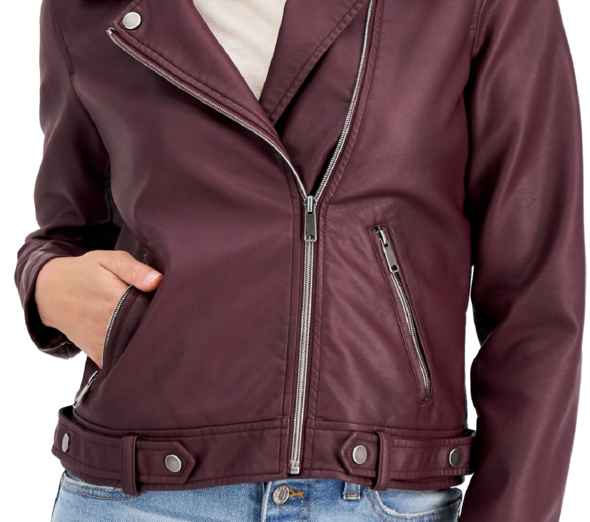 Jaqueta de couro sintético Coffeeshop Junior's Moto vermelha tamanho X-Large