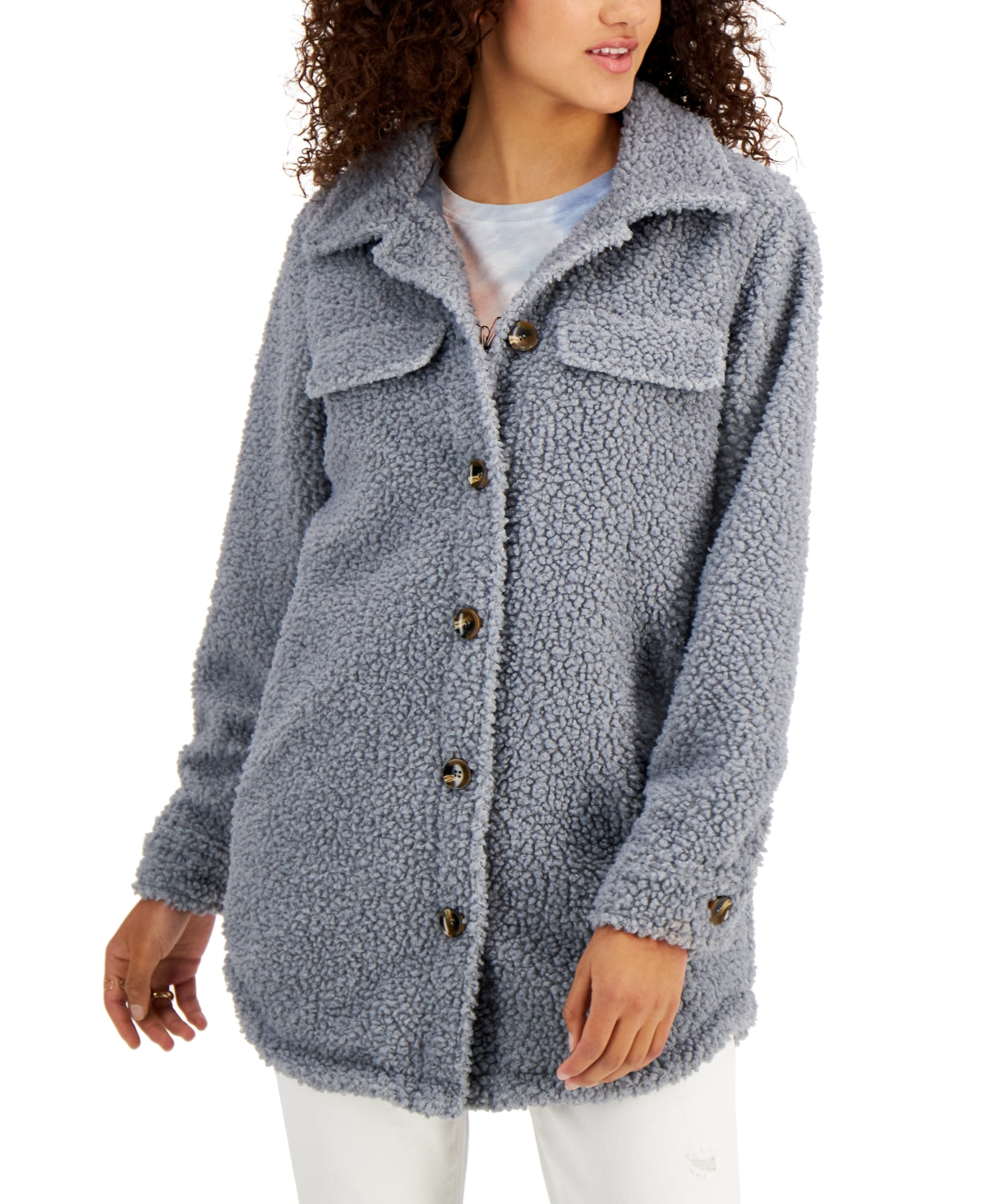 Jaqueta de lã feminina Coffeeshop azul tamanho médio