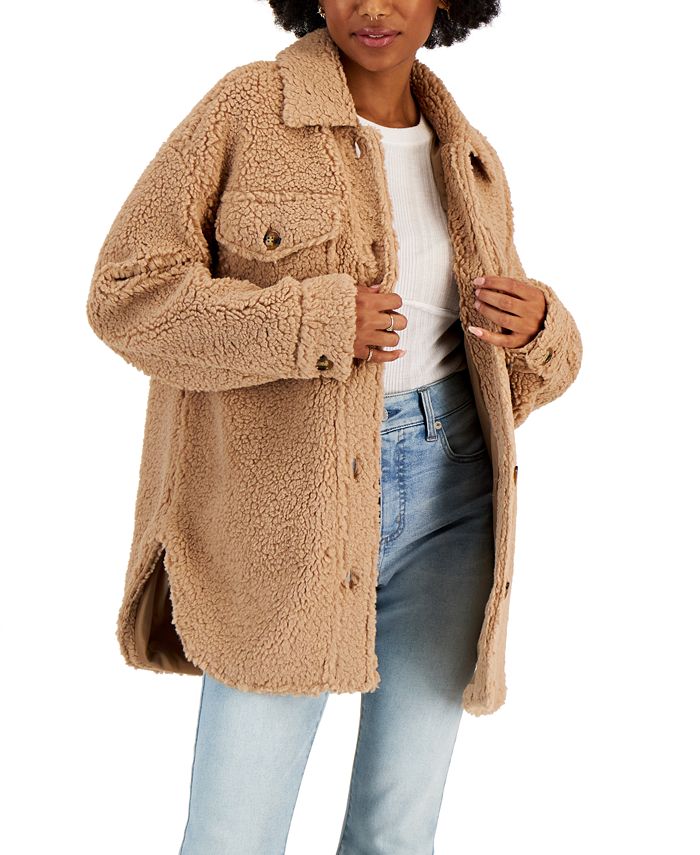 Jaqueta de lã Coffeeshop Junior's marrom tamanho pequeno