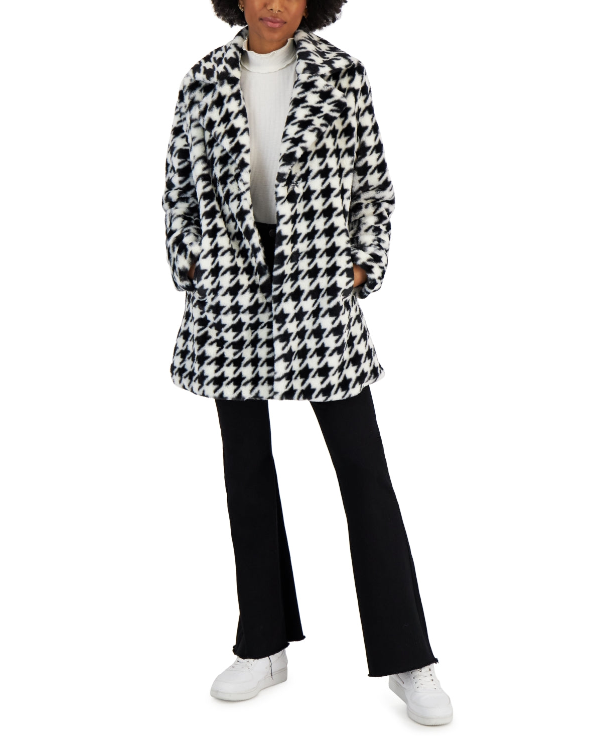 Casaco de pele sintética Coffeeshop Junior's, branco, tamanho médio