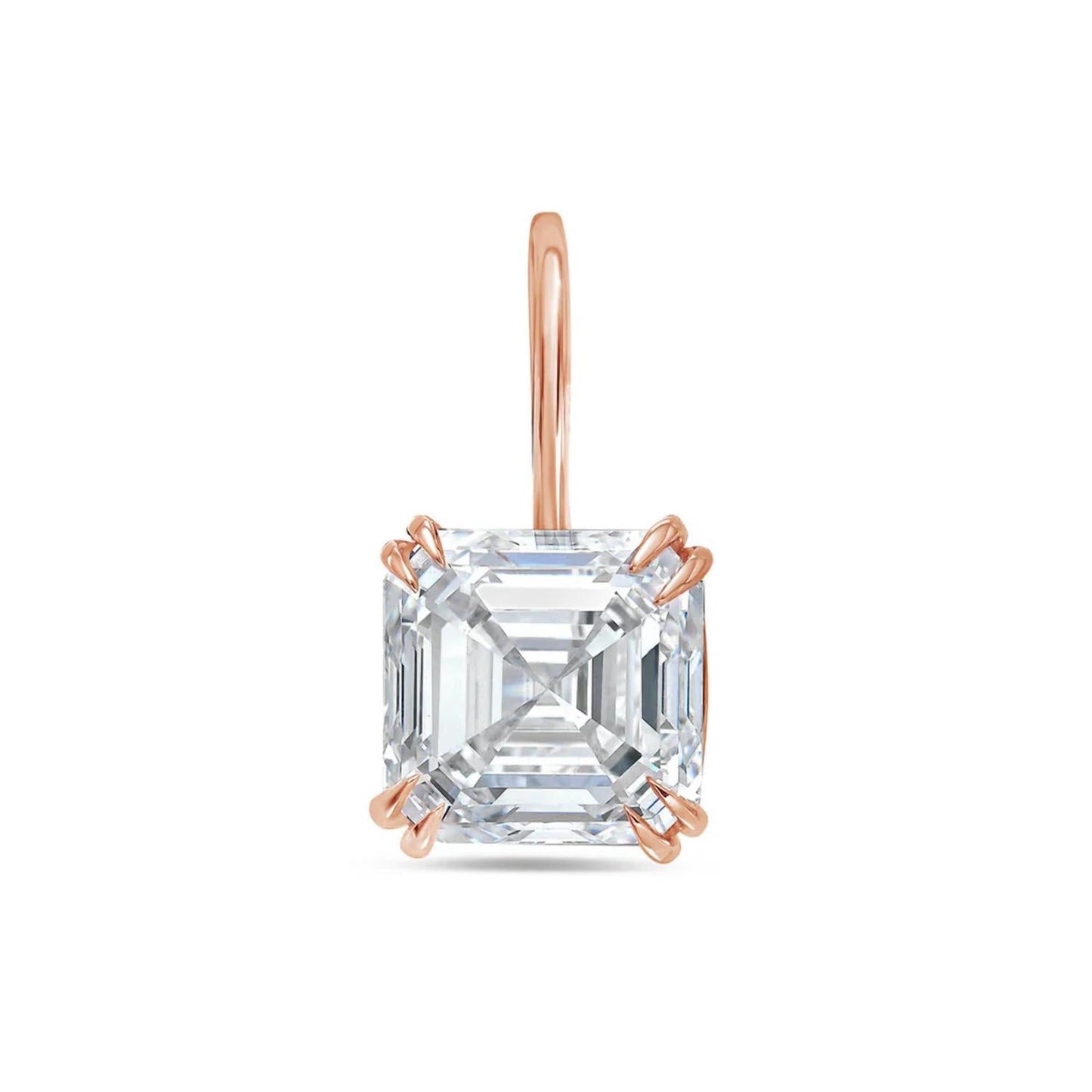 Diana M Jewels - 10.00 Cts Lab Grown Asscher Diamond Drop Earrings