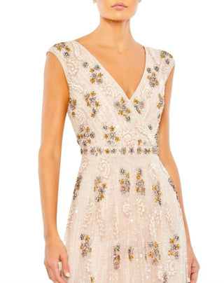 Mac Duggal - Vestido com manga curta e detalhes embelezados