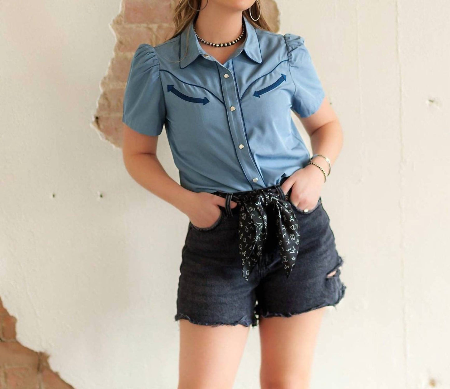 Crazy Consuela - Pearl Snap Blouse