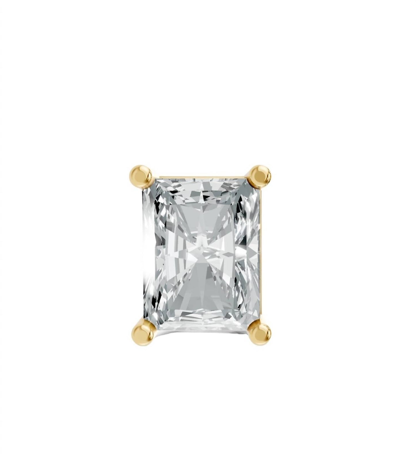 Aamiaa - Women's Radiant Shape 4 Prong Push Back Studs