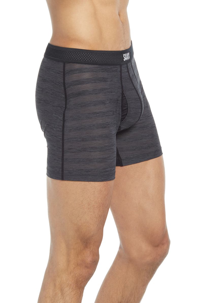 Cueca Boxer Saxx Hot Masculina Shot Stripe Performance Preta Tamanho X-G