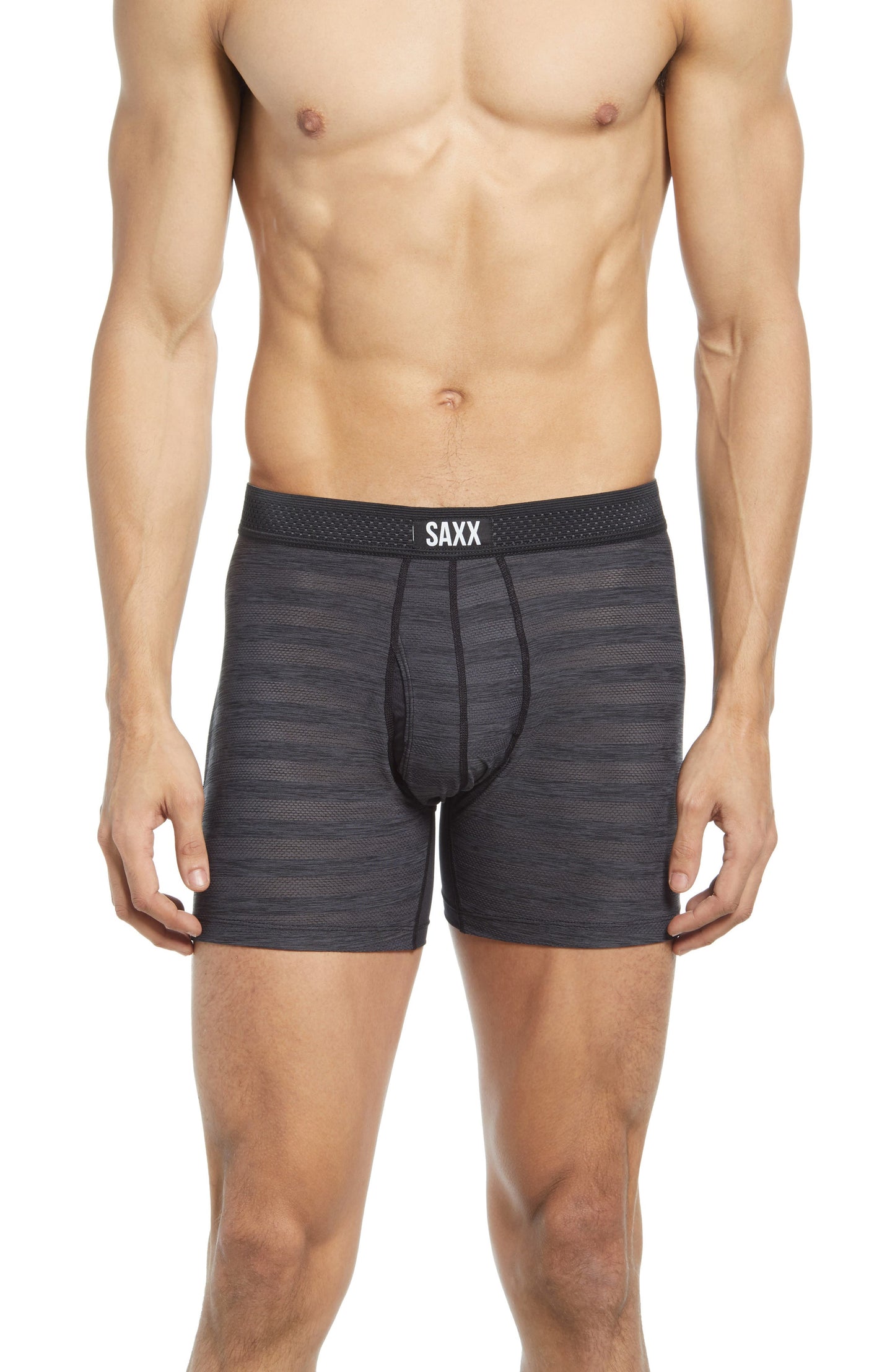 Cueca Boxer Saxx Hot Masculina Shot Stripe Performance Preta Tamanho X-G