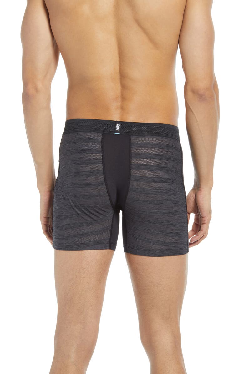 Cueca Boxer Saxx Hot Masculina Shot Stripe Performance Preta Tamanho X-G