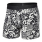 Cueca boxer masculina Saxx - Beach Tiles/preta Droptemp de algodão refrescante com braguilha, tamanho G