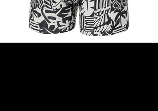 Cueca boxer masculina Saxx - Beach Tiles/preta Droptemp de algodão refrescante com braguilha, tamanho G