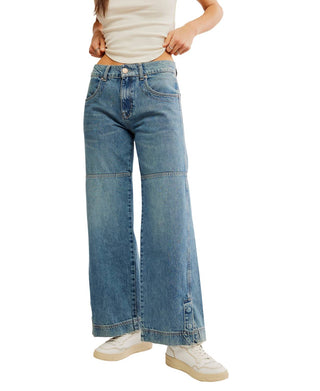 Free People - Calça jeans Benji Relaxed Wide Leg