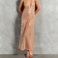 Adriana Degreas - Sequins Plunge-Neck Long Dress