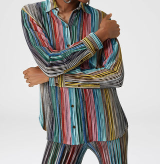 Missoni - Camisa de malha canelada com slub Lame