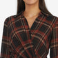 Blusa feminina Laundry By Shelli Segal com nó frontal, vermelha, tamanho grande