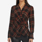 Blusa feminina Laundry By Shelli Segal com nó frontal, vermelha, tamanho grande
