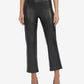Calça reta feminina Laundry By Shelli Segal em couro sintético, preta, tamanho X-S