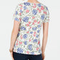 Camiseta feminina estampada Karen Scott, branca, tamanho pequeno