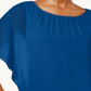 Blusa feminina azul aço da coleção JM, tamanho pequeno grande
