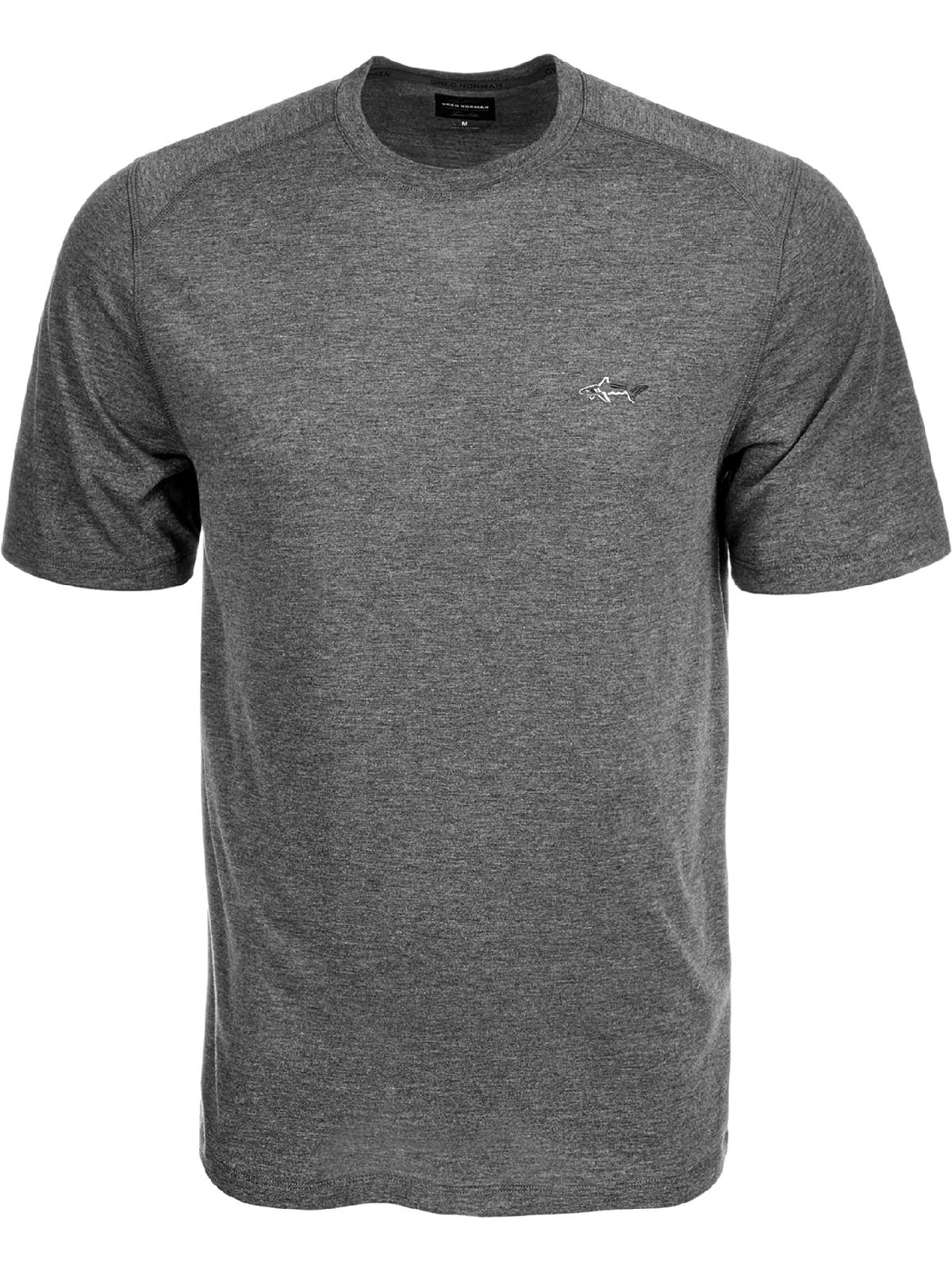 Camiseta masculina Attack Life By Greg Norman com gola redonda e logotipo, tamanho P, cinza