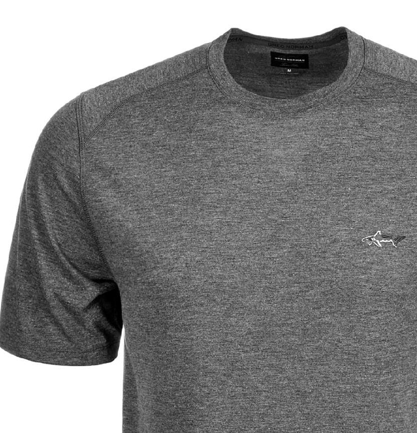 Camiseta masculina Attack Life By Greg Norman com gola redonda e logotipo, tamanho P, cinza