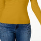 Suéter feminino canelado com sobrepeliz INC International Concepts, amarelo, tamanho X-Large