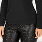 INC International Concepts Top feminino com decote em V e recorte, preto, tamanho X-S