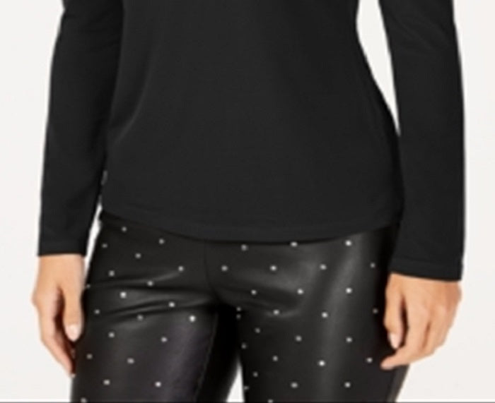 INC International Concepts Top feminino com decote em V e recorte, preto, tamanho X-S