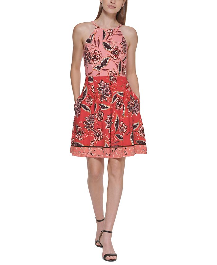 Vestido Vince Camuto Feminino Estampa Mista Rosa Tamanho 14