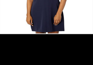 Vince Camuto Laguna Shift Crepe Feminino Preto Tamanho Médio com Detalhe de Chiffon nas Costas