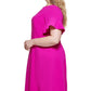 Vestido feminino Jessica Howard com mangas esvoaçantes e ajuste evasê, rosa, tamanho 22W