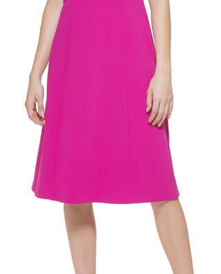 Vestido midi de crepe estilo Scuba com mangas franzidas Jessica Howard, rosa, tamanho 10