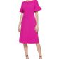 Vestido midi de crepe estilo Scuba com mangas franzidas Jessica Howard, rosa, tamanho 10