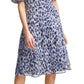 Vestido midi com estampa de chita Jessica Howard feminino, azul, tamanho 14, pequeno