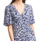 Vestido midi com estampa de chita Jessica Howard feminino, azul, tamanho 14, pequeno