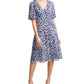 Vestido midi com estampa de chita Jessica Howard feminino, azul, tamanho 14, pequeno