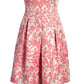 Vestido feminino Vince Camuto com corte evasê e estampa floral metálica em jacquard, laranja, tamanho 8