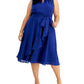 Vestido midi com babados Jessica Howard feminino, azul, tamanho 22W