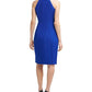 Vestido justo feminino Vince Camuto com decote halter e crepe Laguna, azul, tamanho 8