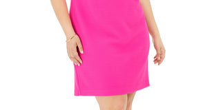Vestido feminino Jessica Howard com apliques, rosa, tamanho 14W