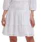 Vestido feminino Vince Camuto com ilhós e ajuste evasê, branco, tamanho 8