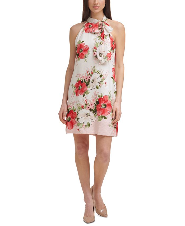 Vestido feminino Vince Camuto com estampa floral, rosa, tamanho 6