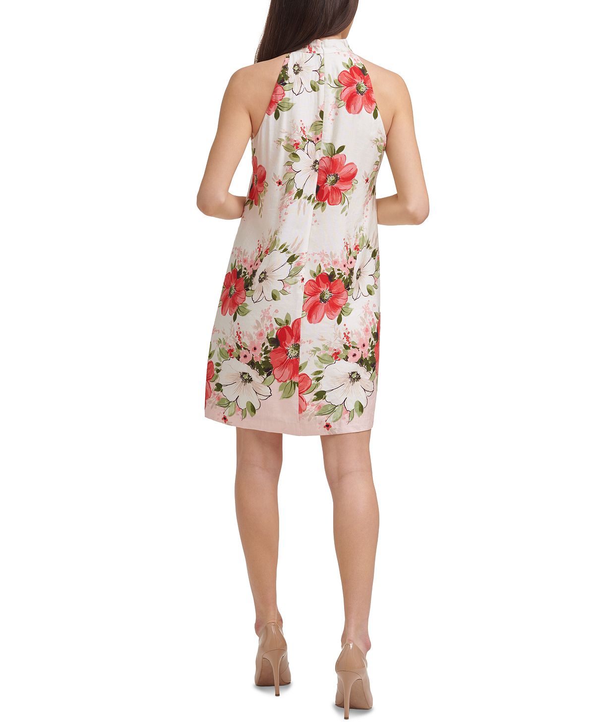 Vestido feminino Vince Camuto com estampa floral, rosa, tamanho 6