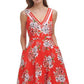 Vestido midi feminino Vince Camuto sem mangas com bainha de lenço, vermelho, tamanho 12